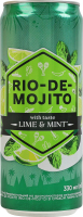 Напиток безалкогольный сильногазированный со вкусом лайма и мяты Rio-de-mojito ТОВ Пивоварня Зіберта ж/б 0.33л