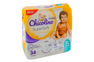 Трусики-підгузники для дітей 12-17кг 5 Super Soft Chicolino 34шт