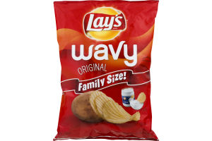 Lay's Wavy Potato Chips Original Family Size