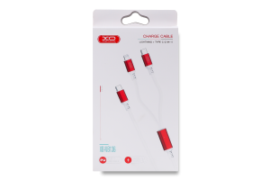 Кабель XO USB C-USB C-Lightning 2в1 18W NB136
