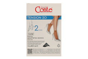 Шкарпетки жіночі Conte elegant Tension 20den 23-25 bronz 2пари