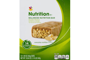 Ahold Nutrition Balanced Nutrition Bar Double Peanut - 12 CT
