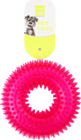 Іграшка-пищалка д/собак Кільце термопластична гума з шипами 12*4см в асортименті