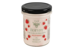 Йогурт 3% з молока буйволиць Полуниця TASbio с/б 180г