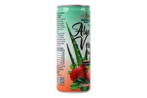 Напій безалкогольний соковий негазований з ароматом полуниці Aloe vera Bisan Drinks з/б 250мл
