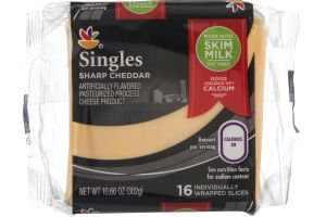 Ahold Singles Sharp Cheddar - 16 CT