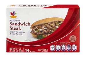 Ahold 100% Beef Sandwich Steak - 14 CT