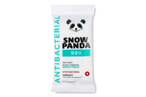 Салфетки влажные Green Fresh Antibacterial Snow Panda 15шт