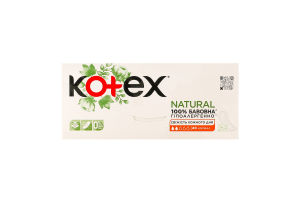Прокладки женские гигиенические ежедневные Normal Natural Kotex 40шт