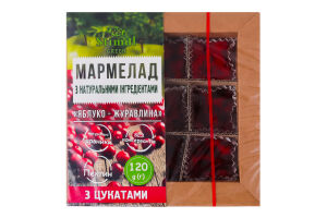 Мармелад с натуральными ингредиентами с цукатами Яблоко-клюква Green Stimul к/у 120г