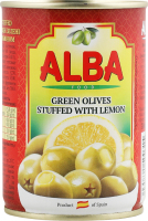 Оливки фаршировані лимоном 300мл ж/б з ключем Alba Food