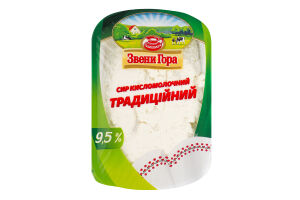 Сир кисломолочний 9.5% Традиційний Звени Гора лоток 400г