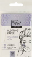 Серветки для обличчя матуючі з гіалуроновою кислотою Beautyderm 80шт