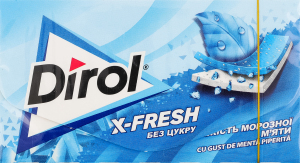 Гумка жувальна без цукру з підсолоджувачами в пластинках Свіжість морозної м'яти Х-Fresh Dirol к/у 13.5г
