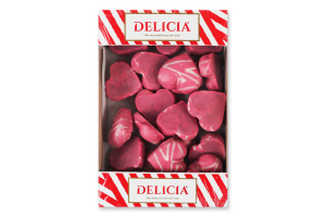 Пряники заварные с декором Клубничные Ля-Мурчики Delicia к/у 0.35кг