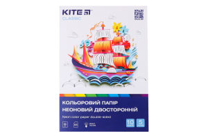 Папір кольоровий двосторонній 5 кольорів 10 аркушів А4 №K-252 Classic Kite 1шт