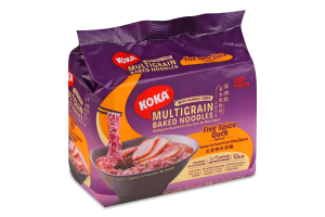 Локшина Koka смак качки та 5 спецій з фіолет кукур