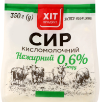 Сир кисломолочний нежирний 350г Хіт Продукт