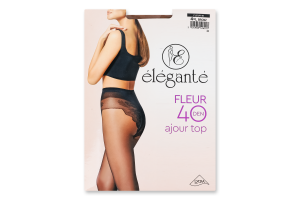 Колготки женские Elegante Fleur Ajour top 40den 4 bronz