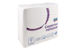 Серветки паперові одношарові 24х23.5см aro 1000шт