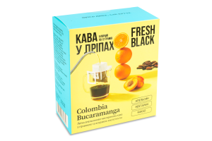 Кофе натуральный жареный молотый в дрипах Colombia bucaramanga Fresh Black в/с к/у 5х12г