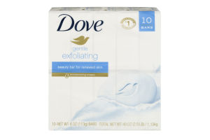 Dove Beauty Bar For Renewed Skin Gentle Exfoliating - 10 CT