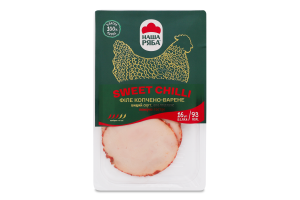 Філе куряче нарізане слайсами Sweet chili Наша Ряба в/к охол в/с лоток 0.095кг