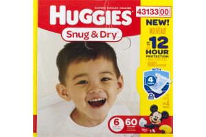 Huggies Snug & Dry Diapers Size 6 - 60 CT