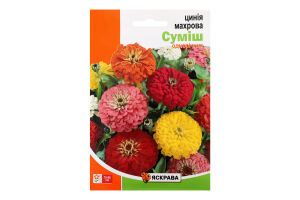 Насіння Квіти Цинія махрова висока суміш 3г Яскрава