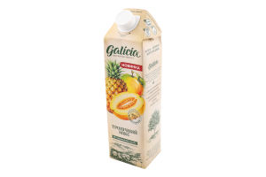 Сок неосветленный пастеризованный из смеси фруктов Тропический микс Galicia т/п 1л