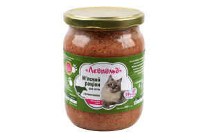 Рацион мясной для котов с говядиной Классическая серия Леопольд с/б 460г
