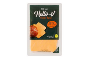 Сир веганський Cheddar flavour 24% слайси 140г газ/уп Hello-V
