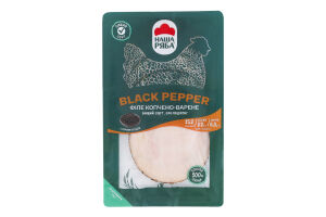 Филе куриное нарезанное слайсами Black pepper Наша Ряба в/к охл в/с лоток 0.095кг