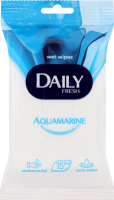 Серветки вологі для рук та тіла Aquamarine Daily Fresh 15шт