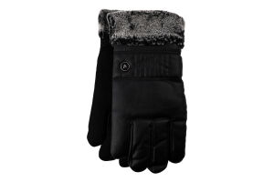 Рукавиці чоловічі шкірзам утеплені з штучним хутром 26*11см 10232485