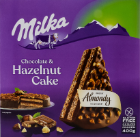 Торт с фундуком Chocolate&Hazelnut Milka Almondy к/у 400г