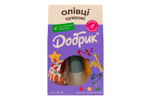 Декорации кондитерские с натуральными красителями Карандаши сахарные Добрик к/у 3х20г