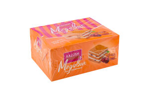 Торт бісквітний Медовик з вишнями 325г коробка Kalush Bakery