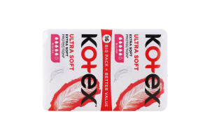 Прокладки гигиенические Супер Ultra Soft Kotex 16шт