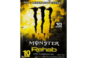 Monster Rehab Energy Drink Tea + Lemonade - 10 PK