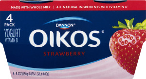 Dannon Oikos Yogurt Strawberry - 4 PK