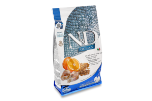 Корм сухой полнорационный для взрослых собак С треской, спельтой, овсом и апельсином N&D Mini Farmina м/у 2.5кг