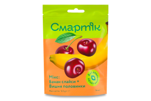 Мікс банан сублімований слайси і вишня сублімована половинки Смартік д/п 12.5г