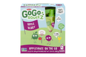 GoGo Squeez Applesauce On The Go Pouches Apple Berry - 4 CT