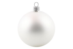 Куля новорічна біла скло 8см Галімпекс