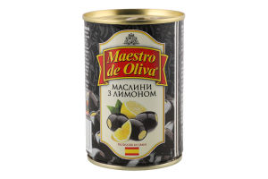 Маслины с лимоном Maestro de Oliva ж/б 280г
