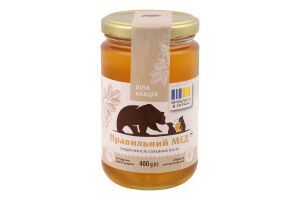 Мед Біла акація Правильний мед с/б 400г