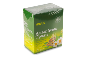 Смесь чая травяного с цветочным фруктовым и плодово-ягодным чаем Альпийские травы Novus к/у 15х2г