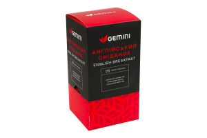 Чай чорний Англійский сніданок Gemini в/с к/у 25х2г