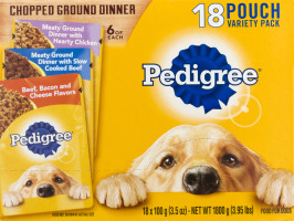 Pedigree Food For Dogs Chopped Ground Dinner Variety Pack - 18 CT